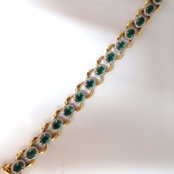 6.05tcw 18K Vivid Emerald Cut Colombian Emerald and Pear  13.10ct Bright vivid green natural emerald diamond